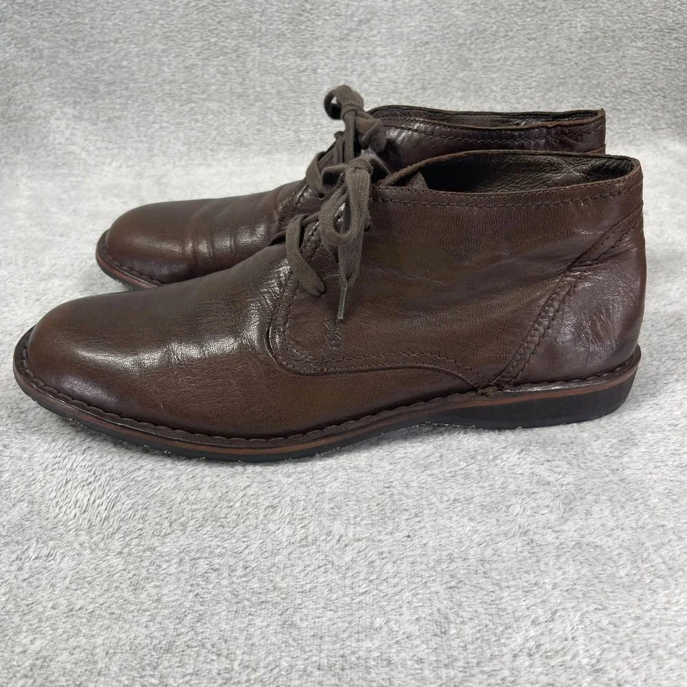 John Varvatos Chukka Boots Mens 13 Brown Leather Lace Up Ankle Boots Casual